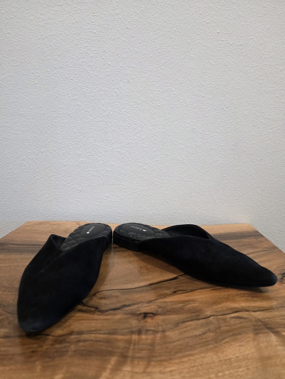 Birdies Swan Black Suede Mules - Picture 2 of 12
